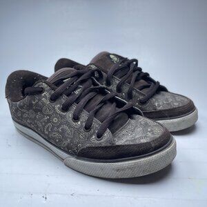 Y2K Circa AL50 skate shoes Adrian Lopez Brown Men Sz 8 US Paisley Bandana Print